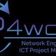 Logo IP4work blu con testo "Network Engineering & ICT Project Management" su sfondo nero.