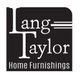 Lang Taylor Home Furnishings logo in black and white with stylized text.