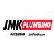JMK Plumbing logo with contact number and website on a white background.