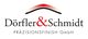 Logo von Dörfler & Schmidt Präzisionsfinish GmbH mit geschwungener Linie darüber.
