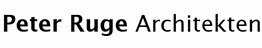 Text: "Peter Ruge Architekten" in schwarzer Schrift auf weißem Hintergrund.