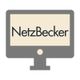 Graues Computersymbol mit dem Wort "NetzBecker" auf dem Bildschirm.