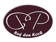 Logo mit stilisierten Buchstaben "R" und "P" auf dunkelrotem Oval, darunter Text "Ruf den Koch".