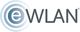 Logo mit dem Schriftzug „eWLAN“ in Grau, Kreisdesign in Blau und Weiß um den Buchstaben „e“.