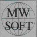 Logo mit der Aufschrift "MW Soft" vor einem stilisierten Globus.