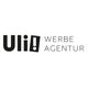 Logo mit schwarzem Text "Uli!" und "WERBEAGENTUR" in Großbuchstaben auf weißem Hintergrund.