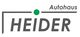 Logo des Autohauses Heider mit grünem Punkt und modernen Schriftzug.