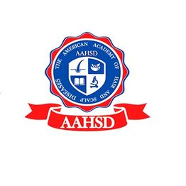 AAHSD logo: blue and red seal with icons of a book, pen, and flame inside.