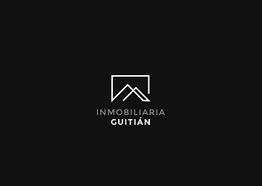 Logo de Inmobiliaria Guitián en fondo negro con diseño de casa minimalista en blanco.