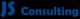 Blauer Text "JS Consulting" auf schwarzem Hintergrund.