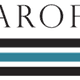 Logo con la scritta "AROF" sopra linee orizzontali nere e una linea blu centrale.