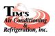 Logo of Tim's Air Conditioning & Refrigeration, inc. with a red swirl design.