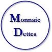Cercle bleu avec les mots "Monnaie Dettes" en bleu à l'intérieur.