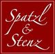 Rotes Logo mit weißer Schrift: "Spatzl & Stenz".