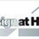 Logo met tekst "ReDesign at Home" en een huisvormige achtergrond.