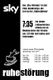 Werbung für "Ruhestörung" mit Frühstücksangebot ab 7:35 Uhr und neuen Öffnungszeiten.