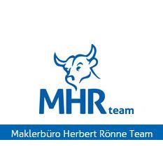 Logo mit einem Stierkopf, Text „MHR team“ und „Maklerbüro Herbert Rönne Team“.