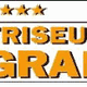 5 Sterne, Friseur Graf-Logo in orange-gelb.