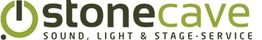 Logo von Stonecave: Sound-, Licht- und Bühnenservice in grün und schwarz.