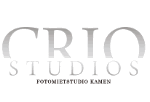 Logo mit dem Text "CRIO Studios, Fotometstudio Kamen" in grauer Schrift auf weißem Hintergrund.