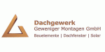 Logo von Dachgewerk GmbH mit einem stilisierten Dachträger-Symbol und Text zu Bauelementen.