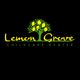 Lemon Grove Childcare Center logo with a lemon tree on a black background.