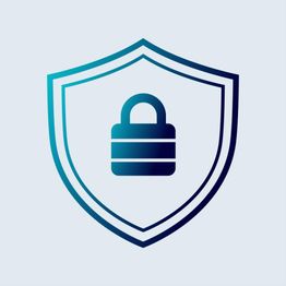 Shield icon with a padlock symbol, representing security or protection.