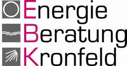 Logo: Energie Beratung Kronfeld mit grafischen Symbolen links der Schrift.