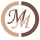 Logotipo con letras "M" en tonos marrones y beige, rodeado de un círculo similar.