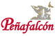 Logotipo de Peñafalcón con un ave y un paisaje montañoso en el fondo.