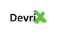 DevriX logo with black text and a green "X" at the end.