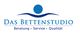 Logo von "Das Bettenstudio" mit Slogan: Beratung, Service, Qualität. Blaues Icon und Schrift.