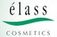 Logo von élass Cosmetics mit einem grünen geschwungenen Strich darunter.