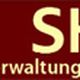 Logo von SHK Hausverwaltung GmbH auf rotem Hintergrund, gelbe Schrift.