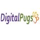 "DigitalPugs logo with paw print icon in colorful text."
