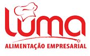 Logotipo da Luma Alimentação Empresarial com um chapéu de cozinheiro sobre a letra "L".