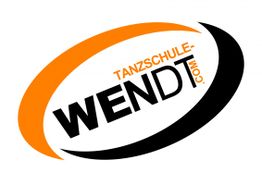 Logo der Tanzschule Wendt in orange-schwarz, ovaler Schriftzug.