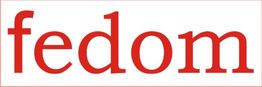 Roter Text "fedom" auf weißem Hintergrund.
