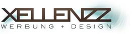 Logo mit Text: "Xellenz Werbung + Design" in stilisierter Schrift.