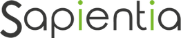 El logo dice "Sapientia" con letras negras y puntos de "i" y "t" en verde.