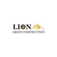 Logo of Lion Group Construction with a gold roof and lion head.