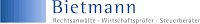 Logo mit dem Text "Bietmann: Rechtsanwälte, Wirtschaftsprüfer, Steuerberater".