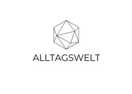 Geometrische Form mit Text "ALLTAGSWELT" darunter.