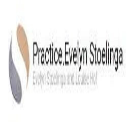Afbeelding van het logo "Practice Evelyn Stoelinga" met tekst van Evelyn Stoelinga en Louise Hof.