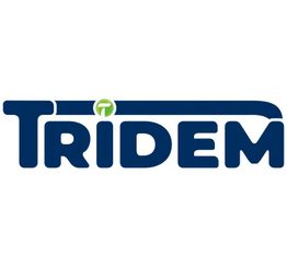 Logo mit dunkelblauem Text „TRIDEM“ und einem grünen Kreis über dem „i“.