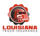 Red truck in a logo for Louisiana Truck Insurance.