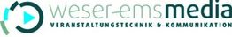 Logo von "weser-ems media" mit dem Untertitel "Veranstaltungstechnik & Kommunikation".