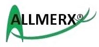 Logo mit grünem A, geschwungener Linie und Text "ALLMERX®" in Schwarz.