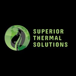 Green earth logo with "Superior Thermal Solutions" text on black background.
