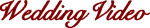 Roter Schriftzug "Wedding Video" auf weißem Hintergrund.